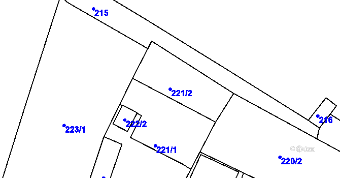Parcela st. 221/2 v KÚ Třinec, Katastrální mapa