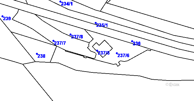 Parcela st. 237/5 v KÚ Třinec, Katastrální mapa