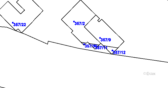 Parcela st. 357/10 v KÚ Třinec, Katastrální mapa