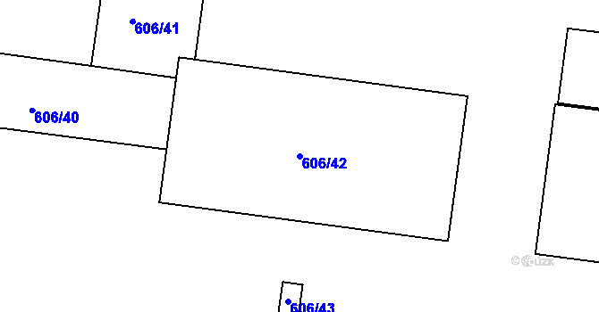 Parcela st. 606/42 v KÚ Třinec, Katastrální mapa