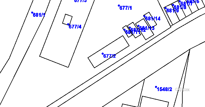 Parcela st. 677/2 v KÚ Třinec, Katastrální mapa