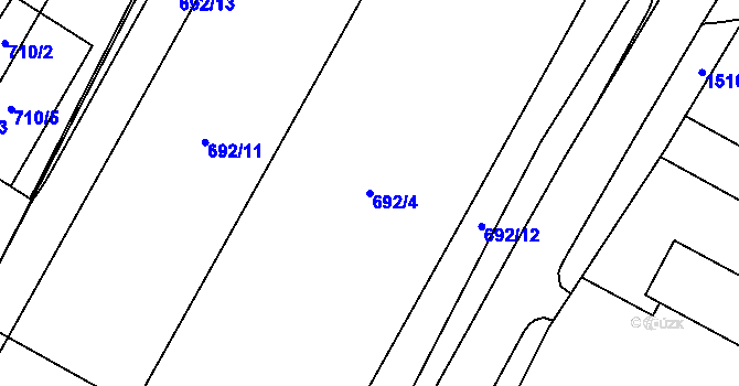 Parcela st. 692/4 v KÚ Třinec, Katastrální mapa
