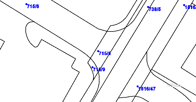 Parcela st. 715/5 v KÚ Třinec, Katastrální mapa