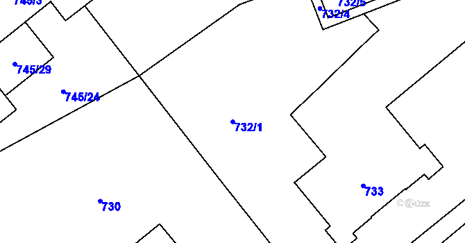 Parcela st. 732/1 v KÚ Třinec, Katastrální mapa