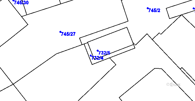 Parcela st. 732/5 v KÚ Třinec, Katastrální mapa