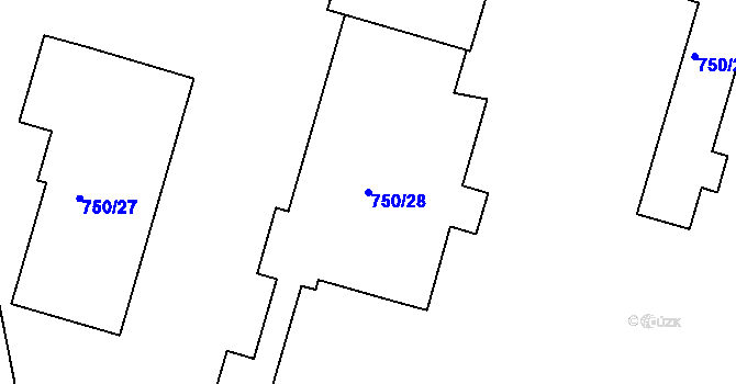 Parcela st. 750/28 v KÚ Třinec, Katastrální mapa