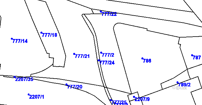 Parcela st. 777/2 v KÚ Třinec, Katastrální mapa