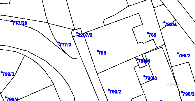Parcela st. 788 v KÚ Třinec, Katastrální mapa