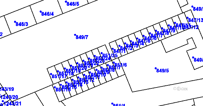 Parcela st. 851/25 v KÚ Třinec, Katastrální mapa