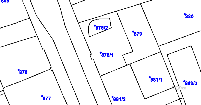 Parcela st. 878/1 v KÚ Třinec, Katastrální mapa