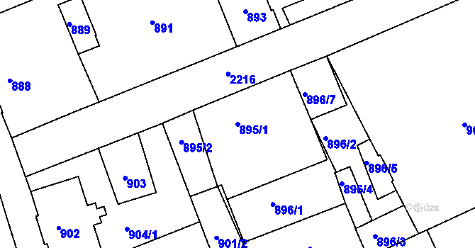 Parcela st. 895/1 v KÚ Třinec, Katastrální mapa