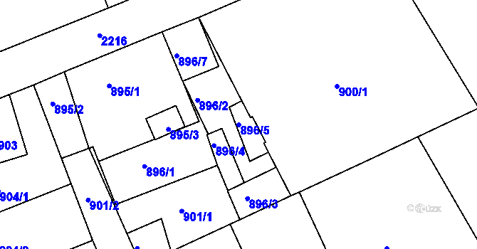 Parcela st. 896/5 v KÚ Třinec, Katastrální mapa