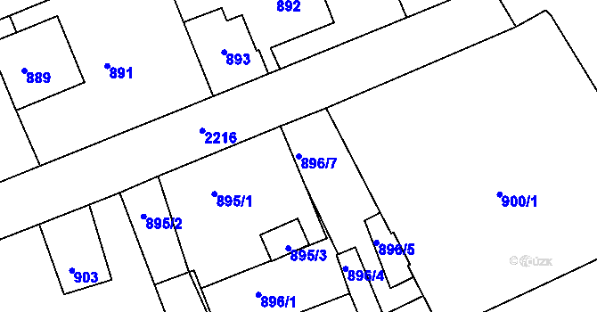Parcela st. 896/7 v KÚ Třinec, Katastrální mapa