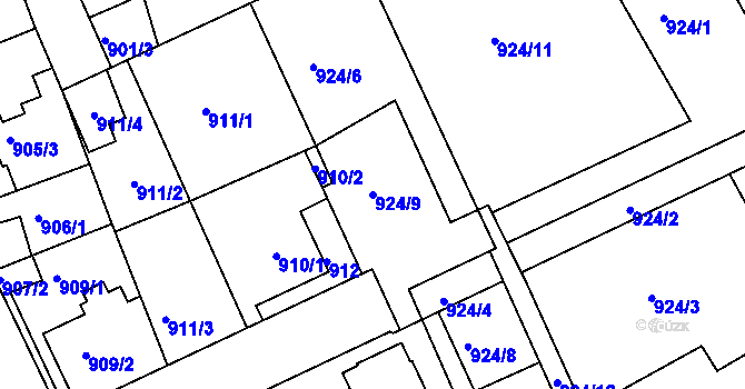 Parcela st. 924/9 v KÚ Třinec, Katastrální mapa