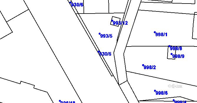 Parcela st. 930/5 v KÚ Třinec, Katastrální mapa