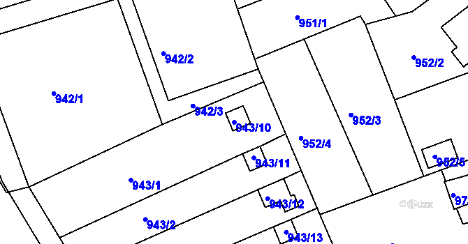 Parcela st. 943/10 v KÚ Třinec, Katastrální mapa