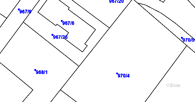 Parcela st. 971/6 v KÚ Třinec, Katastrální mapa