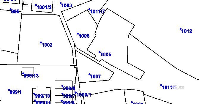 Parcela st. 1005 v KÚ Třinec, Katastrální mapa