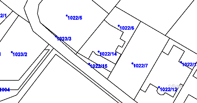 Parcela st. 1022/14 v KÚ Třinec, Katastrální mapa