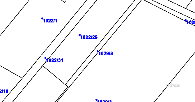 Parcela st. 1029/8 v KÚ Třinec, Katastrální mapa