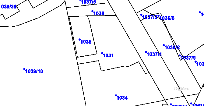 Parcela st. 1031 v KÚ Třinec, Katastrální mapa