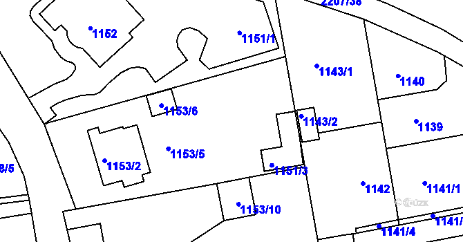 Parcela st. 1151/2 v KÚ Třinec, Katastrální mapa