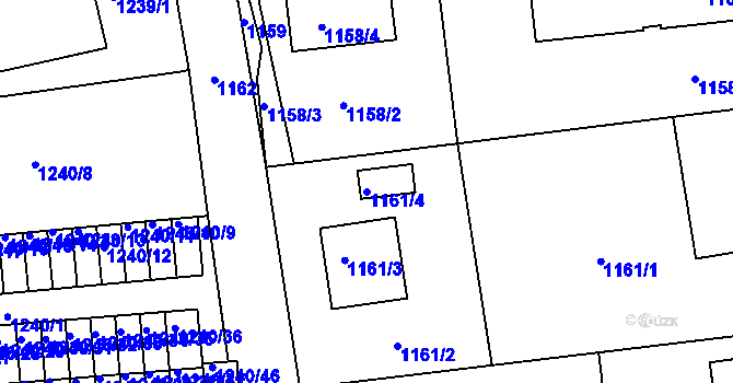Parcela st. 1161/4 v KÚ Třinec, Katastrální mapa