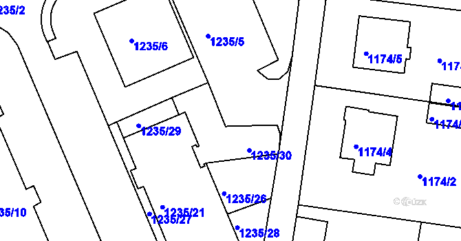 Parcela st. 1235/24 v KÚ Třinec, Katastrální mapa