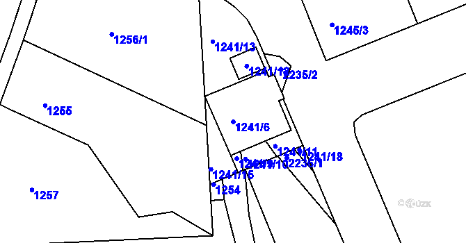 Parcela st. 1241/6 v KÚ Třinec, Katastrální mapa