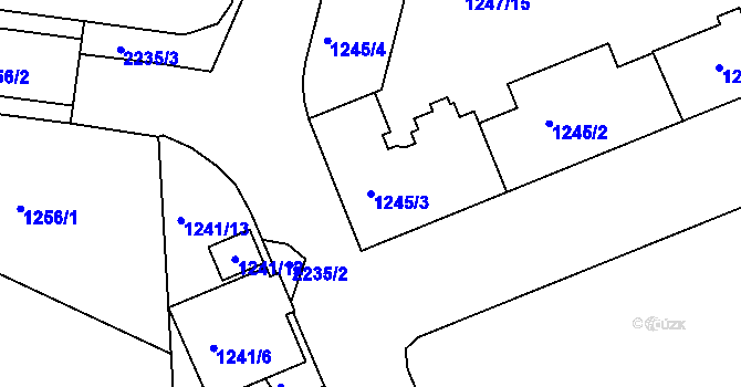 Parcela st. 1245/3 v KÚ Třinec, Katastrální mapa
