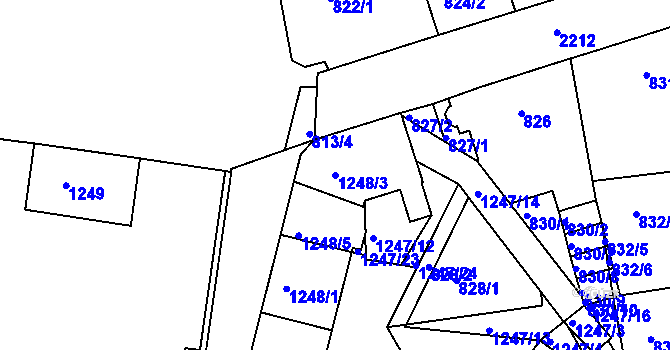 Parcela st. 1248/3 v KÚ Třinec, Katastrální mapa