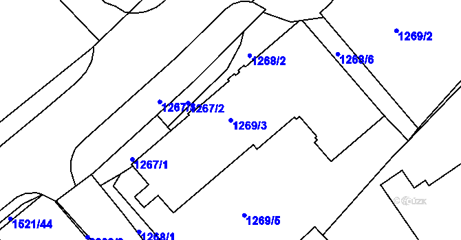 Parcela st. 1269/3 v KÚ Třinec, Katastrální mapa