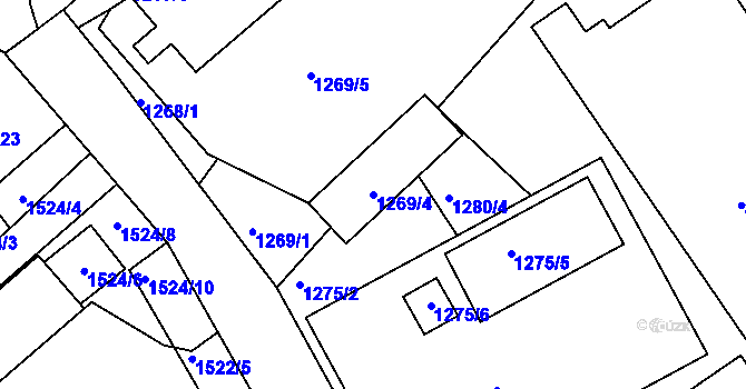 Parcela st. 1269/4 v KÚ Třinec, Katastrální mapa