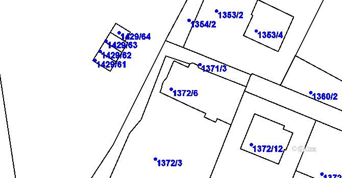 Parcela st. 1372/6 v KÚ Třinec, Katastrální mapa