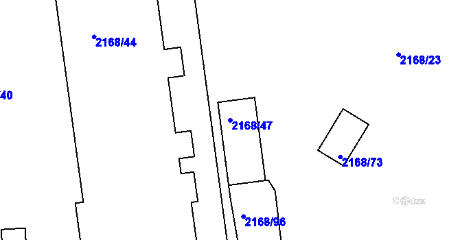 Parcela st. 2168/47 v KÚ Třinec, Katastrální mapa