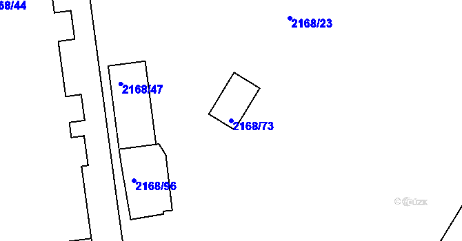 Parcela st. 2168/73 v KÚ Třinec, Katastrální mapa