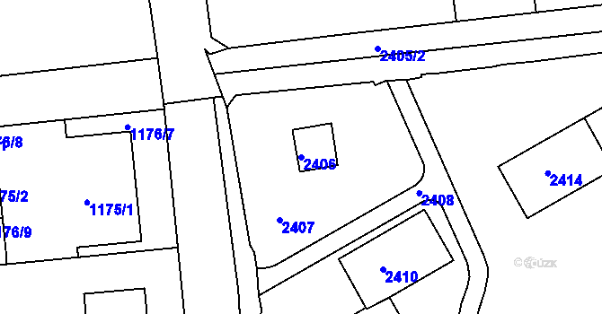 Parcela st. 2406 v KÚ Třinec, Katastrální mapa