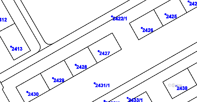 Parcela st. 2427 v KÚ Třinec, Katastrální mapa