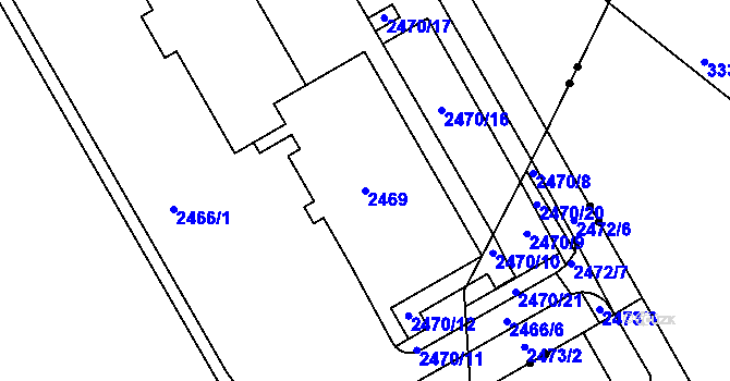 Parcela st. 2469 v KÚ Třinec, Katastrální mapa