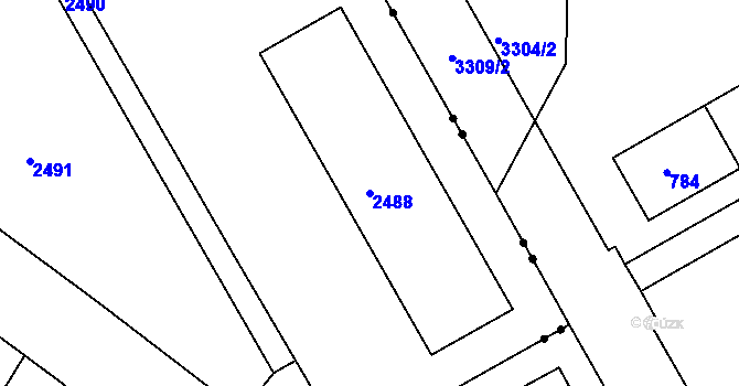 Parcela st. 2488 v KÚ Třinec, Katastrální mapa