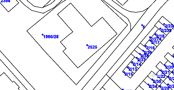 Parcela st. 2525 v KÚ Třinec, Katastrální mapa