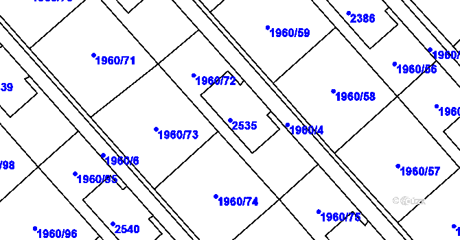 Parcela st. 2535 v KÚ Třinec, Katastrální mapa