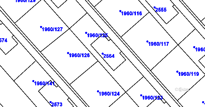 Parcela st. 2564 v KÚ Třinec, Katastrální mapa