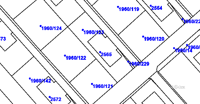 Parcela st. 2565 v KÚ Třinec, Katastrální mapa