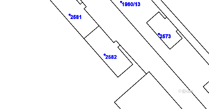 Parcela st. 2582 v KÚ Třinec, Katastrální mapa