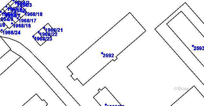 Parcela st. 2592 v KÚ Třinec, Katastrální mapa