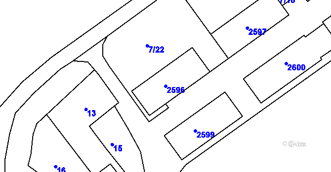 Parcela st. 2596 v KÚ Třinec, Katastrální mapa