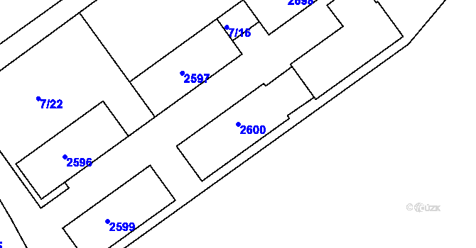 Parcela st. 2600 v KÚ Třinec, Katastrální mapa