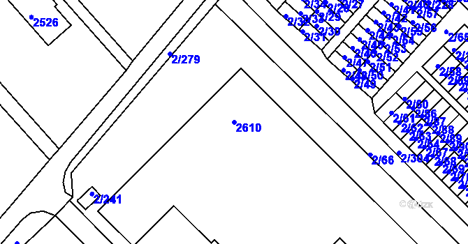 Parcela st. 2610 v KÚ Třinec, Katastrální mapa
