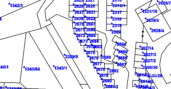 Parcela st. 2674 v KÚ Třinec, Katastrální mapa